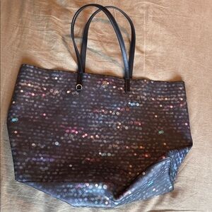 Tory Burch Black and Multicolor Sparkle Tote